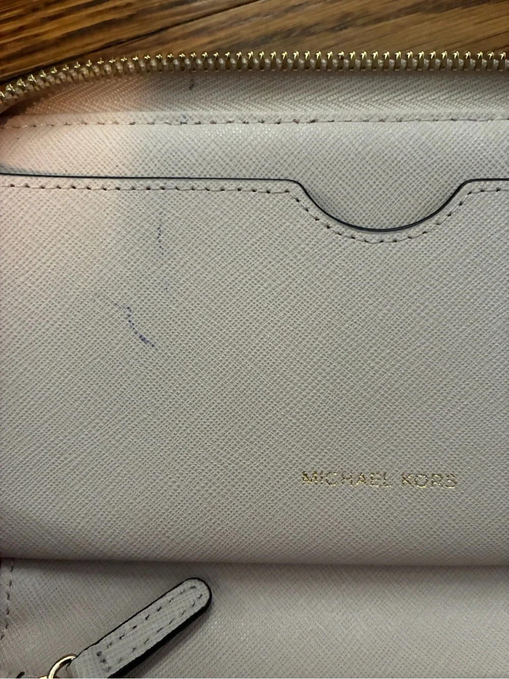 Michael Kors Jet Set Perforated Zip Wristlet Wallet - Baby Pink